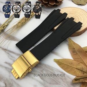 Silicone Rubber Watchband Steel Buckle Sport Strap Special for Ulysse Nardin Executive 243 for Man Watch accessories  26mm
