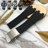 Silicone Rubber Watchband Steel Buckle Sport Strap Special for Ulysse Nardin Executive 243 for Man Watch accessories  26mm