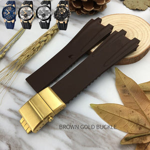 Silicone Rubber Watchband Steel Buckle Sport Strap Special for Ulysse Nardin Executive 243 for Man Watch accessories  26mm