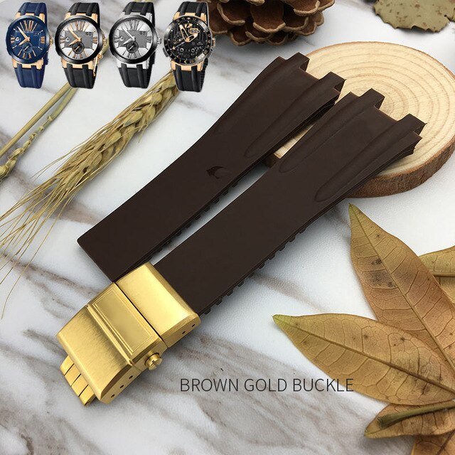 Silicone Rubber Watchband Steel Buckle Sport Strap Special for Ulysse Nardin Executive 243 for Man Watch accessories  26mm
