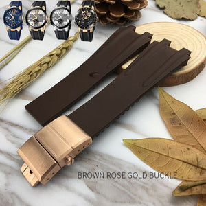 Silicone Rubber Watchband Steel Buckle Sport Strap Special for Ulysse Nardin Executive 243 for Man Watch accessories  26mm