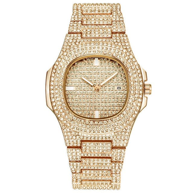 Iced Out Mens Watches Luxury Hip Hop Bling Diamond Men