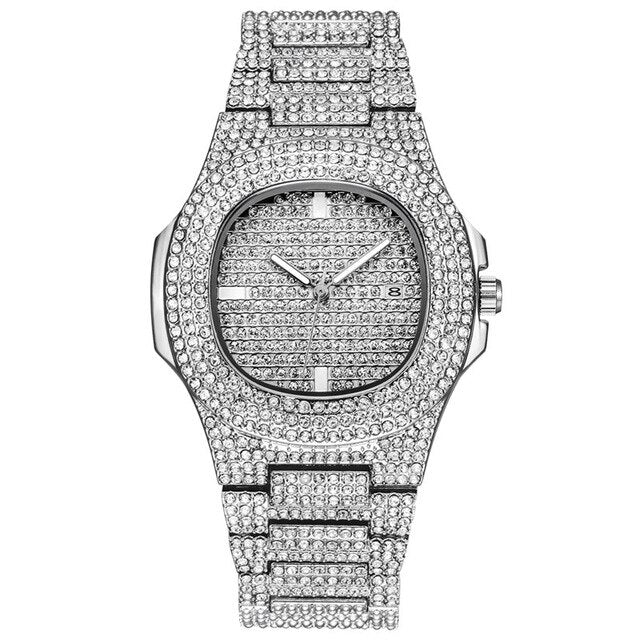 Iced Out Mens Watches Luxury Hip Hop Bling Diamond Men