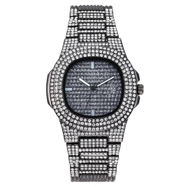 Iced Out Mens Watches Luxury Hip Hop Bling Diamond Men