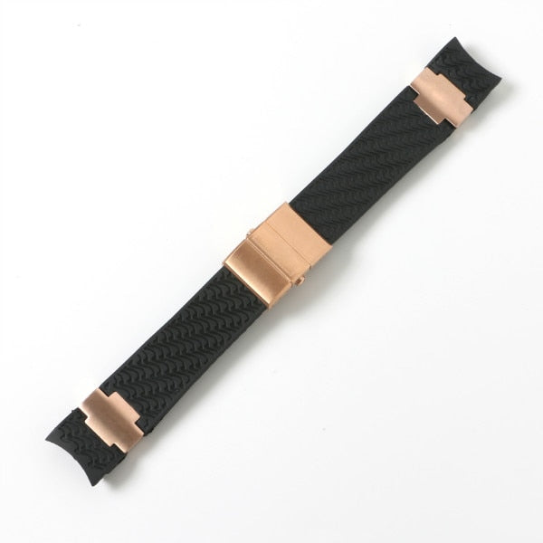 Black Brown Blue Waterproof Silicone Rubber Wrist Watch Band