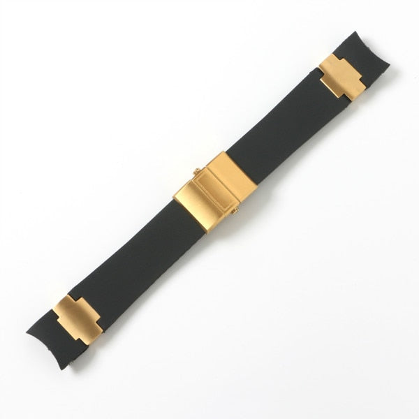 Black Brown Blue Waterproof Silicone Rubber Wrist Watch Band