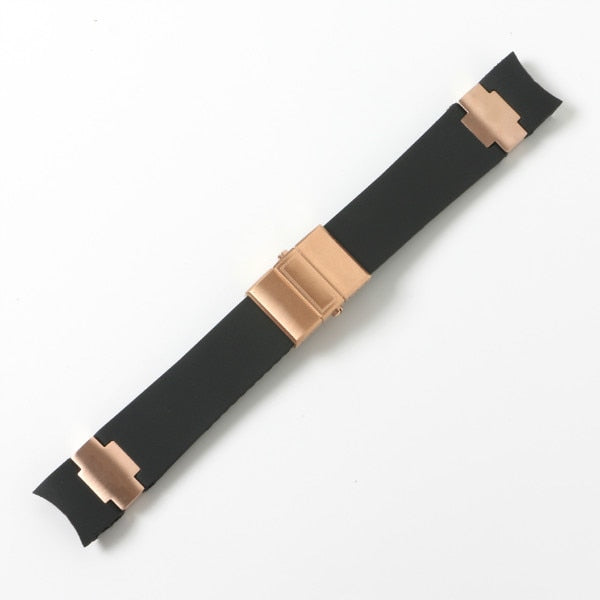 Black Brown Blue Waterproof Silicone Rubber Wrist Watch Band