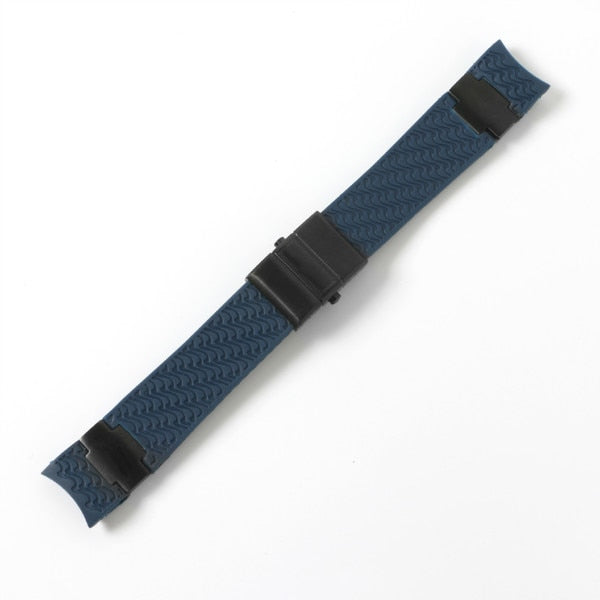 Black Brown Blue Waterproof Silicone Rubber Wrist Watch Band