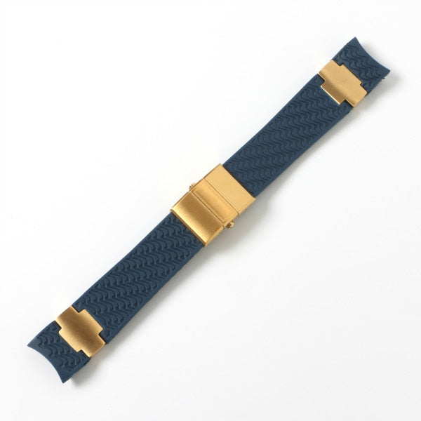 Black Brown Blue Waterproof Silicone Rubber Wrist Watch Band