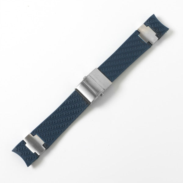Black Brown Blue Waterproof Silicone Rubber Wrist Watch Band