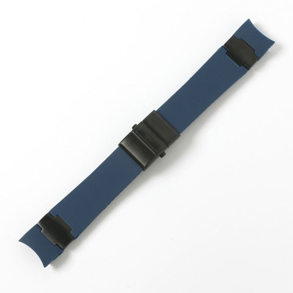 Black Brown Blue Waterproof Silicone Rubber Wrist Watch Band