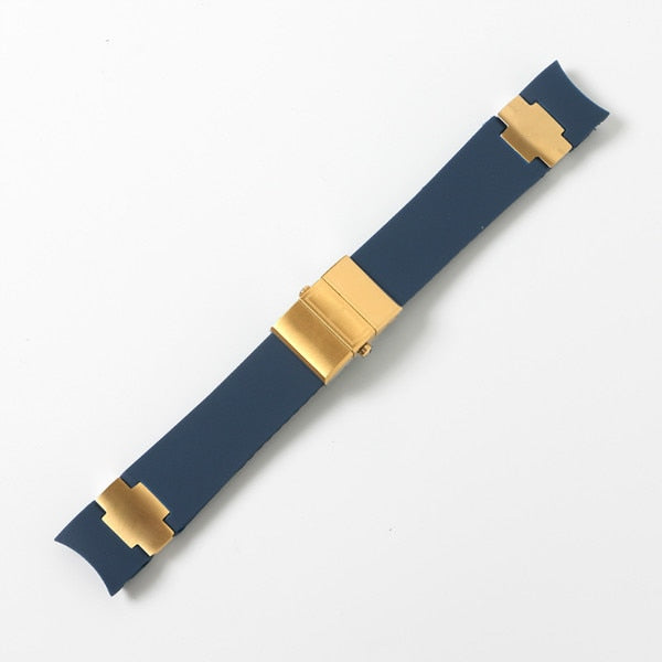 Black Brown Blue Waterproof Silicone Rubber Wrist Watch Band
