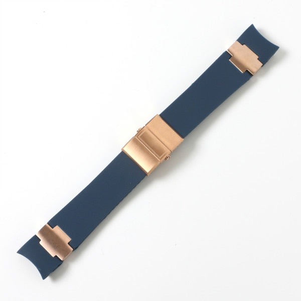 Black Brown Blue Waterproof Silicone Rubber Wrist Watch Band