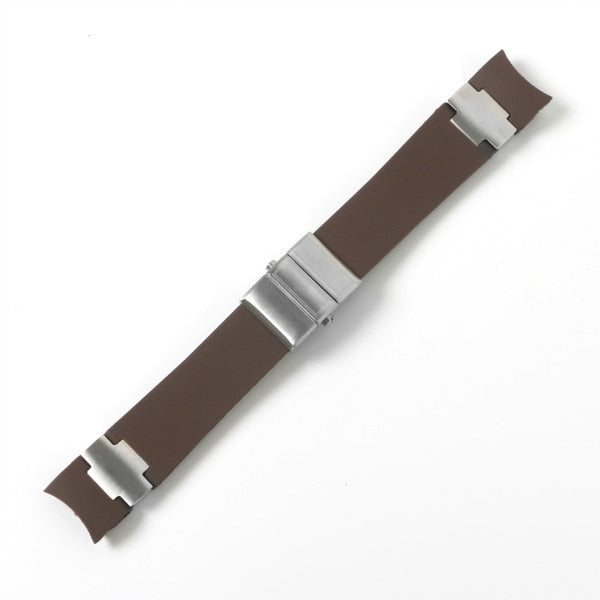 Black Brown Blue Waterproof Silicone Rubber Wrist Watch Band