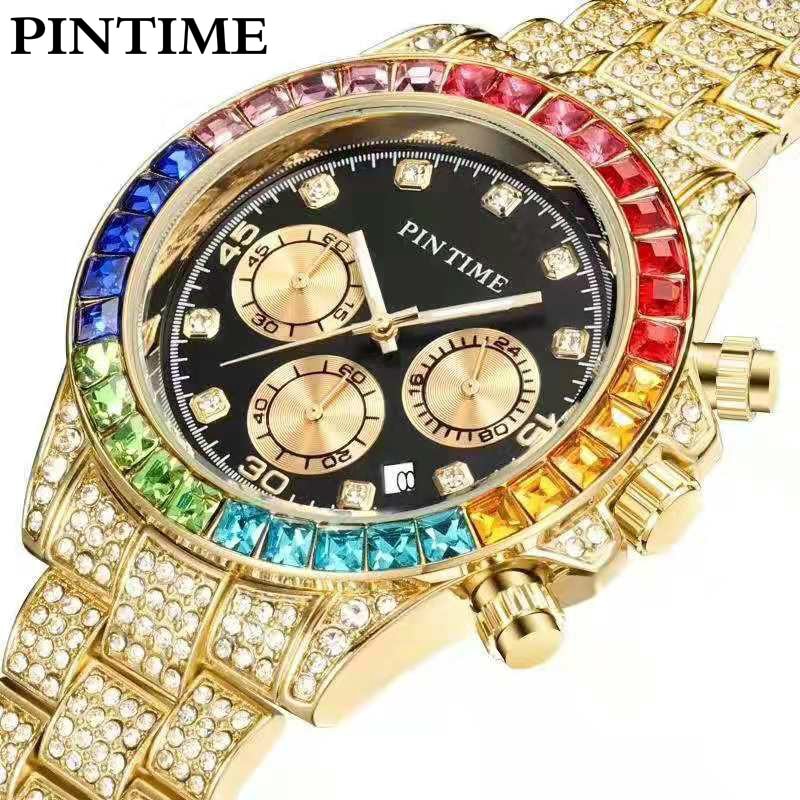 2020 Luxury Brand Men Rolexable Watch Iced Out Color