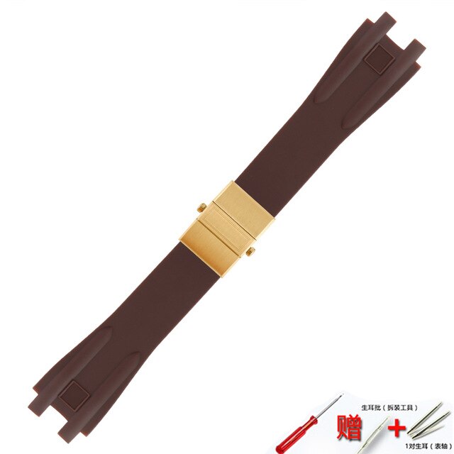 Watch accessories silicone strap 26mm for Athens Ulysse Nardin watch series double press folding buckle men rubber sports strap
