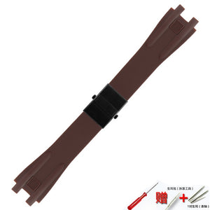 Watch accessories silicone strap 26mm for Athens Ulysse Nardin watch series double press folding buckle men rubber sports strap