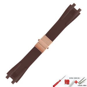 Watch accessories silicone strap 26mm for Athens Ulysse Nardin watch series double press folding buckle men rubber sports strap