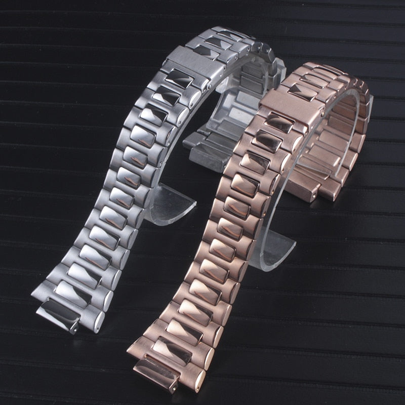 Stainless Steel Watch Strap Wrist Bracelet Silver Metal Watchband with Folding Clasp For r Patek Philippe Nautilus 5711/1A010