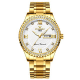 New Luxury men's quartz watch steel calendar 30 meters Rolexable waterproof men's quartz watch gold clock relogio masculino
