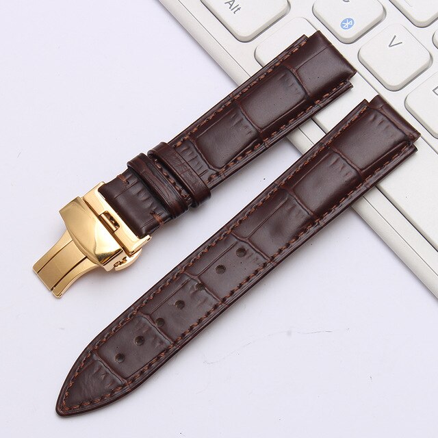 shengmeirui for Ulysse Nardin Strap Convex interface strap 25 * 12MM22 * 12MM black brown blue leather strap wrist bracelet