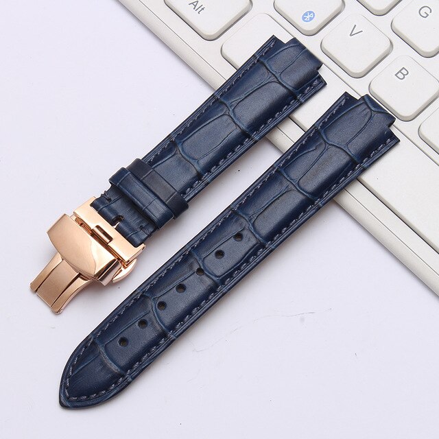 shengmeirui for Ulysse Nardin Strap Convex interface strap 25 * 12MM22 * 12MM black brown blue leather strap wrist bracelet