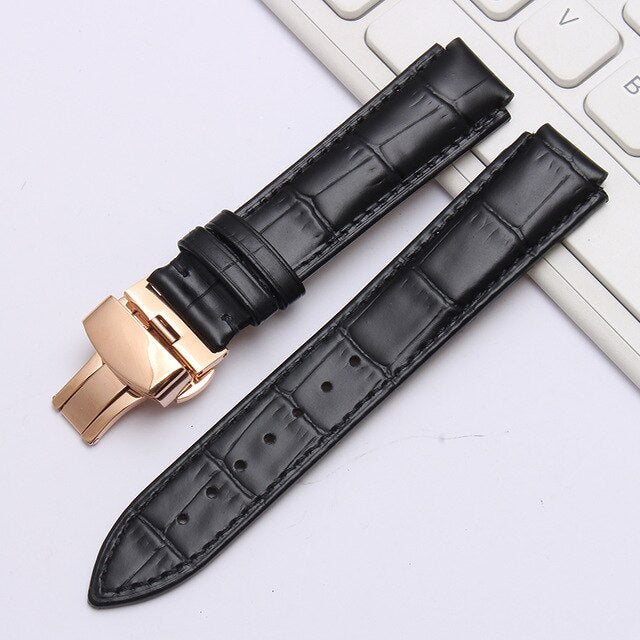 shengmeirui for Ulysse Nardin Strap Convex interface strap 25 * 12MM22 * 12MM black brown blue leather strap wrist bracelet