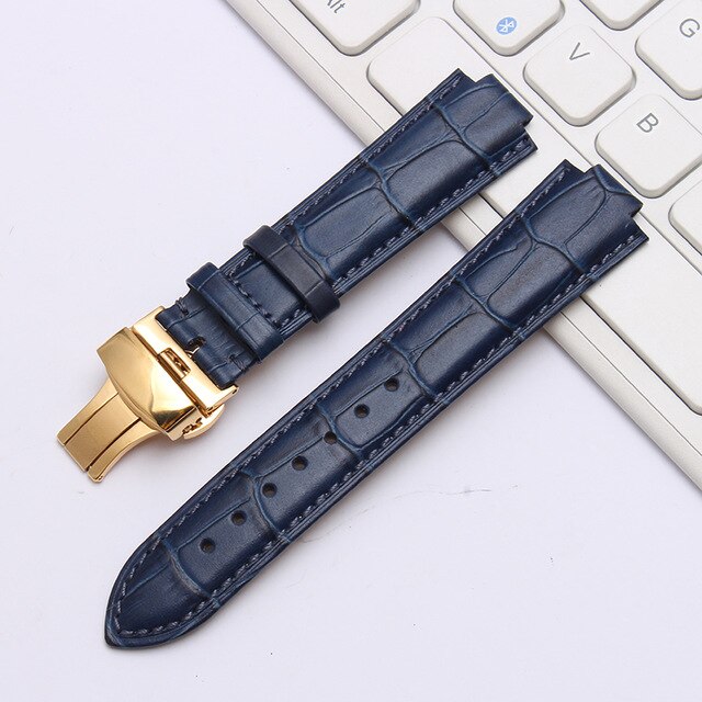 shengmeirui for Ulysse Nardin Strap Convex interface strap 25 * 12MM22 * 12MM black brown blue leather strap wrist bracelet