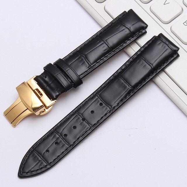 shengmeirui for Ulysse Nardin Strap Convex interface strap 25 * 12MM22 * 12MM black brown blue leather strap wrist bracelet