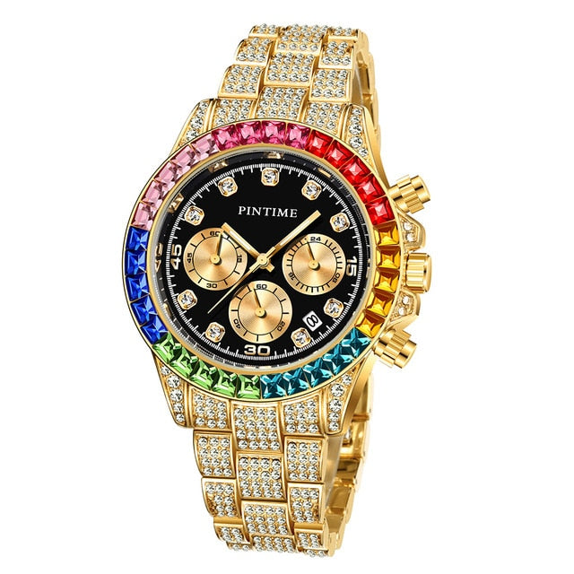 2020 Luxury Brand Men Rolexable Watch Iced Out Color