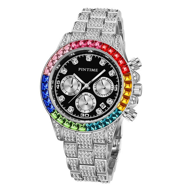 2020 Luxury Brand Men Rolexable Watch Iced Out Color