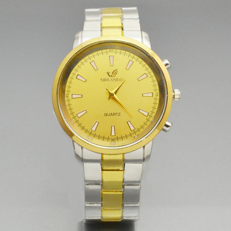 Orlando New Luxury Men Watches Gold Watches Men Stainless Steel