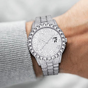MISSFOX Watches Mens Top Brand Luxury Rolexable Iced Out Bling Bling AAA Watches Diamond Watch Men Waterproof Hip Hop Watch