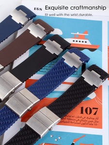 Watchband Bracelet Silica Gel Watch Band For Ulysse Nardin DIVER Waterproof Rubber Watch Strap Sports 22mm Man Black Blue Brown