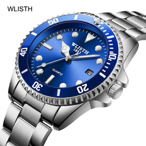Luxury Men's Quartz Watch Brand Stainless Steel 30M Waterproof Rolexable