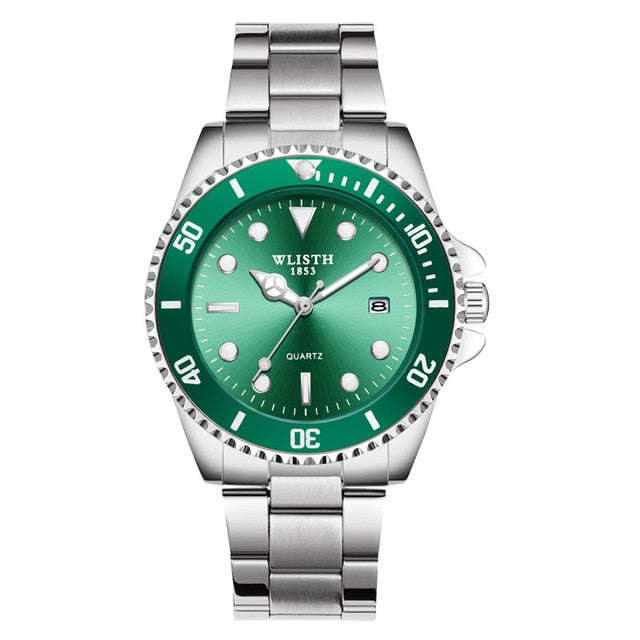 Luxury Men's Quartz Watch Brand Stainless Steel 30M Waterproof Rolexable