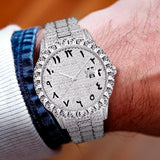 Relogio Masculino MISSFOX Icd-Out Bling Diamond Watch For Men Rolexable Hip Hop Iced Out Watch Men Xfcs Date Clock Quartz Watch