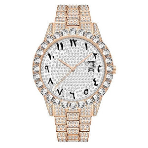 Relogio Masculino MISSFOX Icd-Out Bling Diamond Watch For Men Rolexable Hip Hop Iced Out Watch Men Xfcs Date Clock Quartz Watch