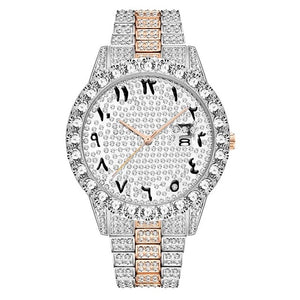 Relogio Masculino MISSFOX Icd-Out Bling Diamond Watch For Men Rolexable Hip Hop Iced Out Watch Men Xfcs Date Clock Quartz Watch