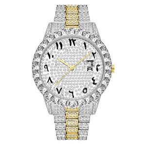 Relogio Masculino MISSFOX Icd-Out Bling Diamond Watch For Men Rolexable Hip Hop Iced Out Watch Men Xfcs Date Clock Quartz Watch