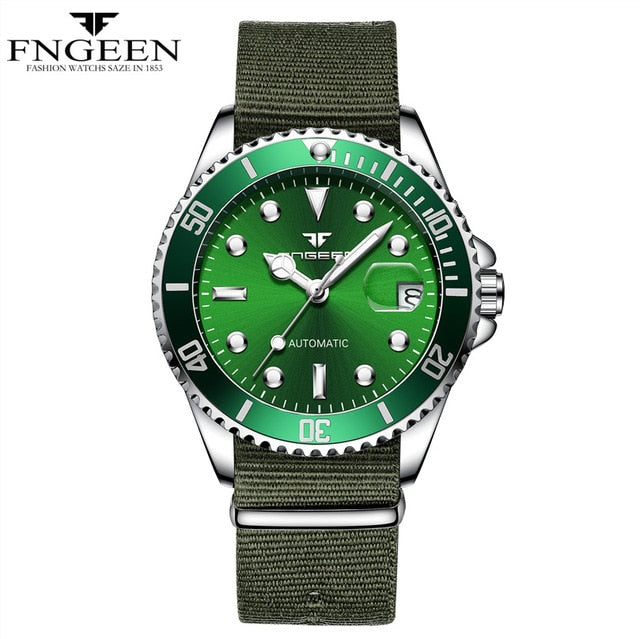 New Top Brand Green Water Ghost Watch Men's Luxury Automatic Mechanical Watch Rolexable Self Wind Male Clock Relogio Masculino