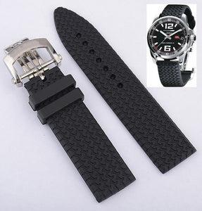 rubber watchband for chopard watch strap with stainless steel