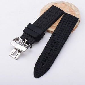 rubber watchband for chopard watch strap with stainless steel