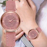 Men Women Leather Strap Line Analog Quartz Ladies Wrist Watches Fashion Watch Women's Watches Brand Luxury Watch