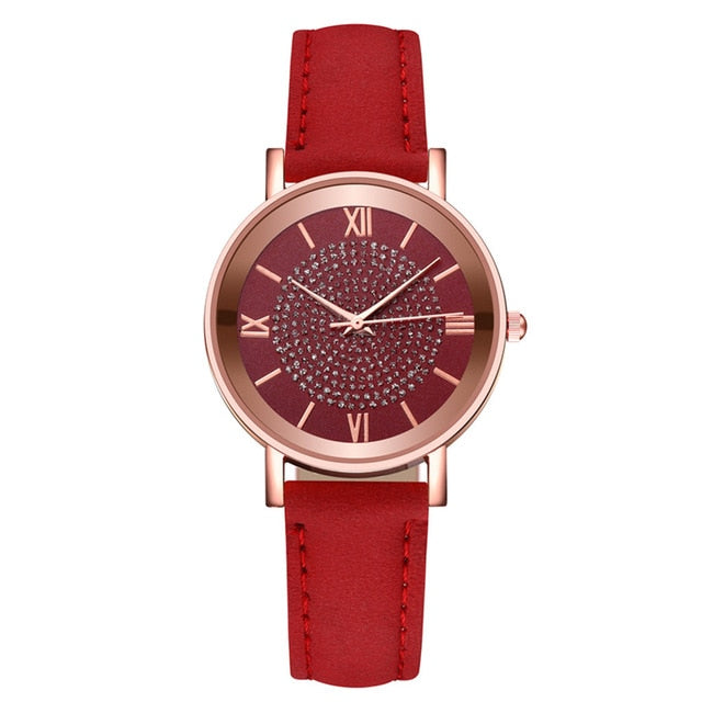 Men Women Leather Strap Line Analog Quartz Ladies Wrist Watches Fashion Watch Women's Watches Brand Luxury Watch