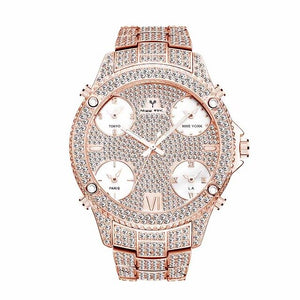 New MISSFOX Two Tone Black And Gold Chronograph Block Male Wrist Watch