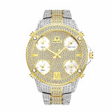 New MISSFOX Two Tone Black And Gold Chronograph Block Male Wrist Watch