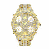 New MISSFOX Two Tone Black And Gold Chronograph Block Male Wrist Watch