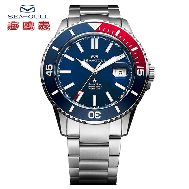 Seagull Men's Automatic Mechanical Watch Fashion Business Rolex Ocean Star Watch Sapphire Crystal 200m Waterproof Watch 816.523