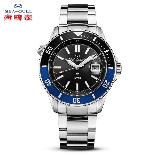Seagull Men's Automatic Mechanical Watch Fashion Business Rolex Ocean Star Watch Sapphire Crystal 200m Waterproof Watch 816.523